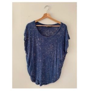 blue “bleached” top